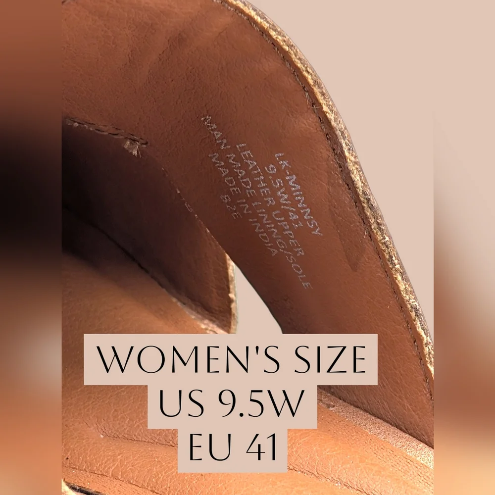 Lucky Brand Minnsy Sz US 9.5W / EU41 Leather Women Tan Slip-On Almond Toe Loafer